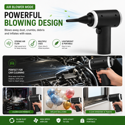 Portable Car Vacuum Cleaner & Air Blower 3-in-1 | مكنسة سيارة محمولة ومنفاخ هواء 3 في 1